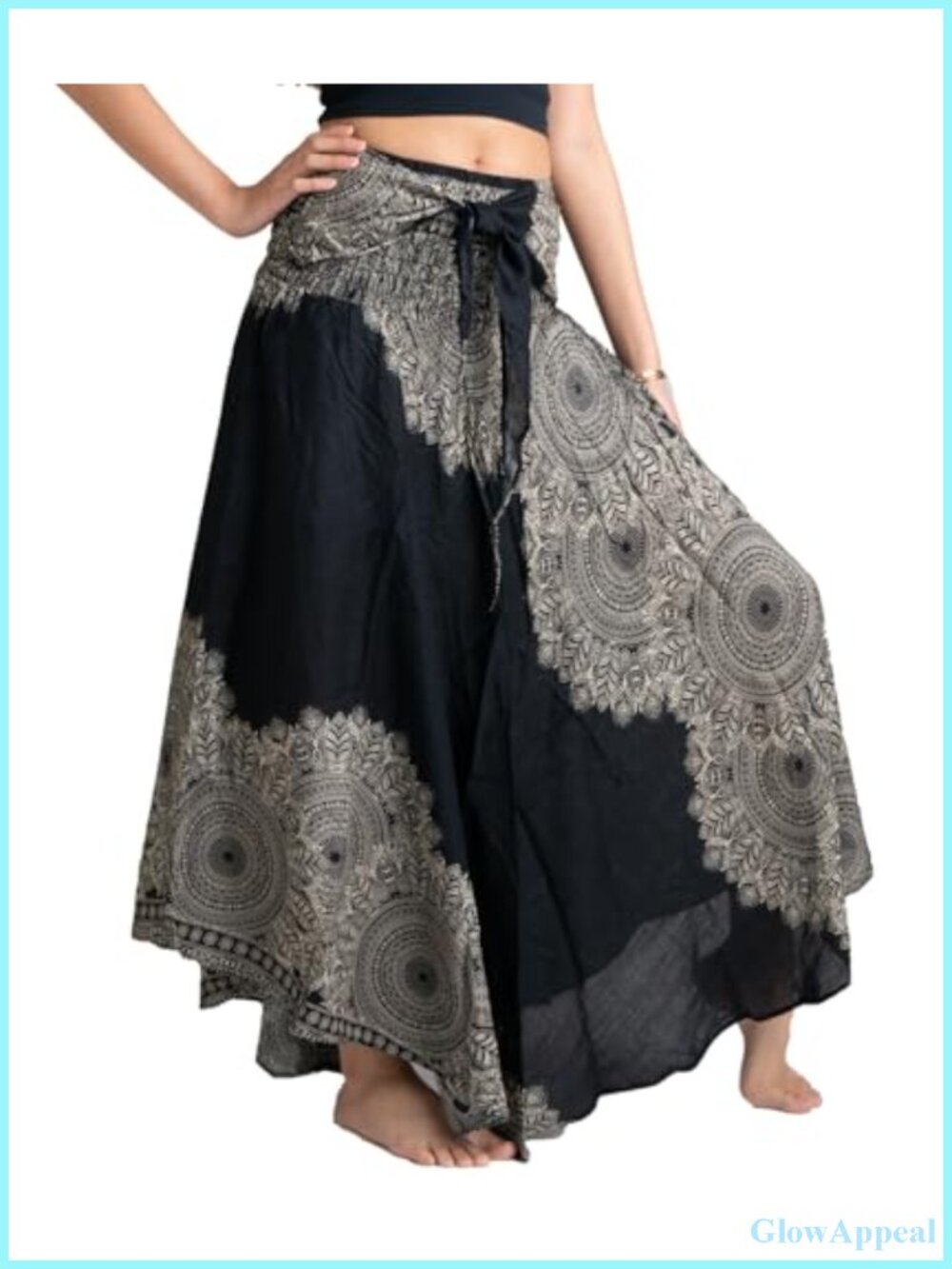 Boho Maxi Skirt for Women High Waisted Asymmetrical Rayon